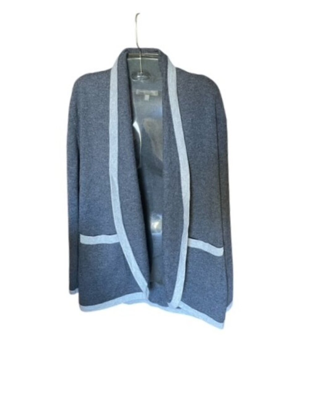 Neiman Marcus Cashmere Cardigan Open Front Grey Size Large